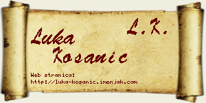 Luka Kosanić vizit kartica
